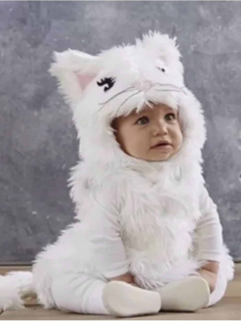 Pottery Barn Kids White Furry Cat Costume